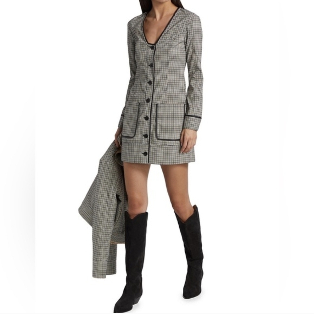 Staud Fairham Plaid Dress